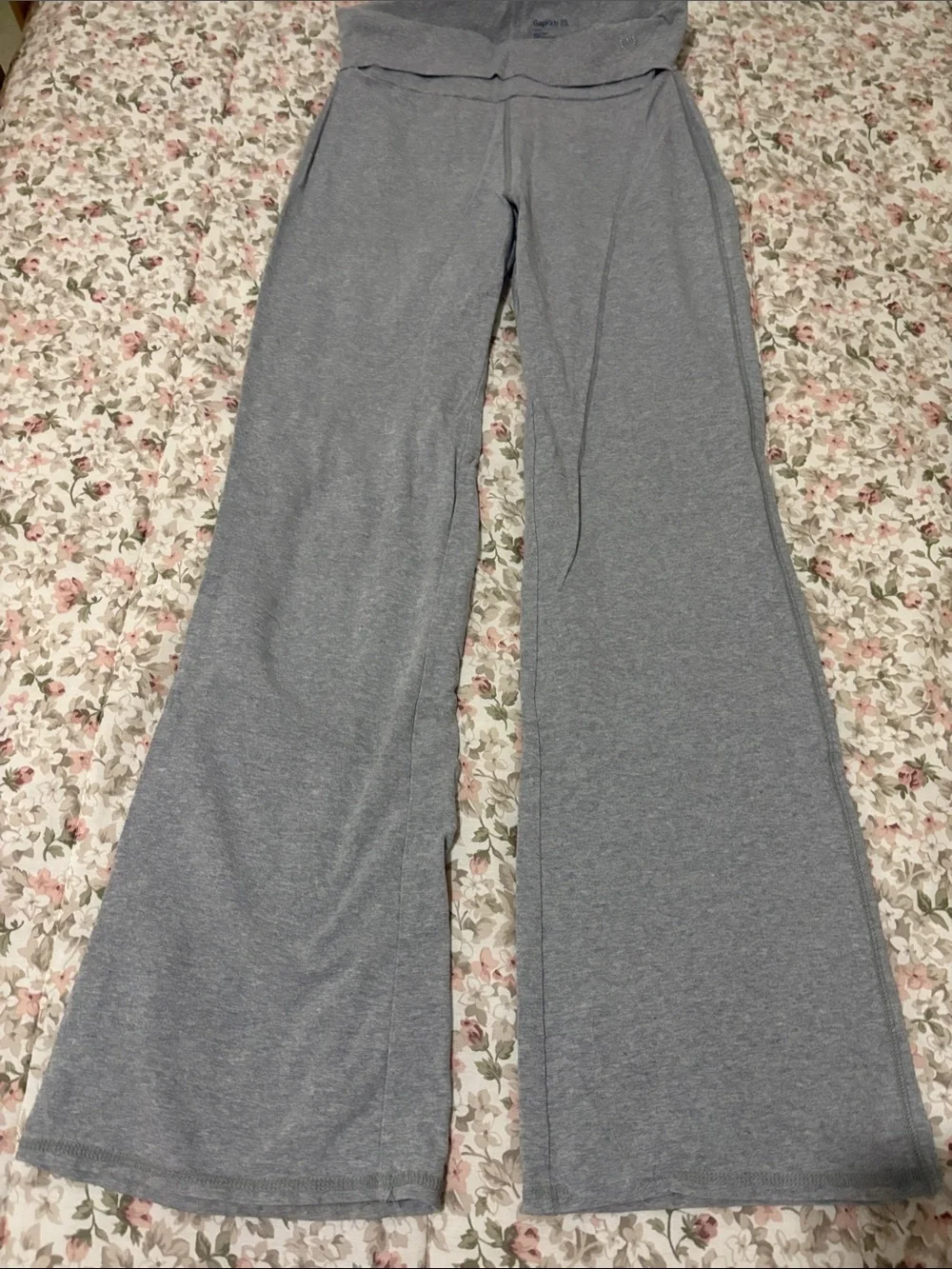 Gap Kids Gray Fold-Over Waist Flare Lounge Pants